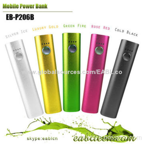 2,600mAh Power Banks/Portable Battery Chargers for iPhone, Samsung, iPad, Tablet PCs, LED Indicator